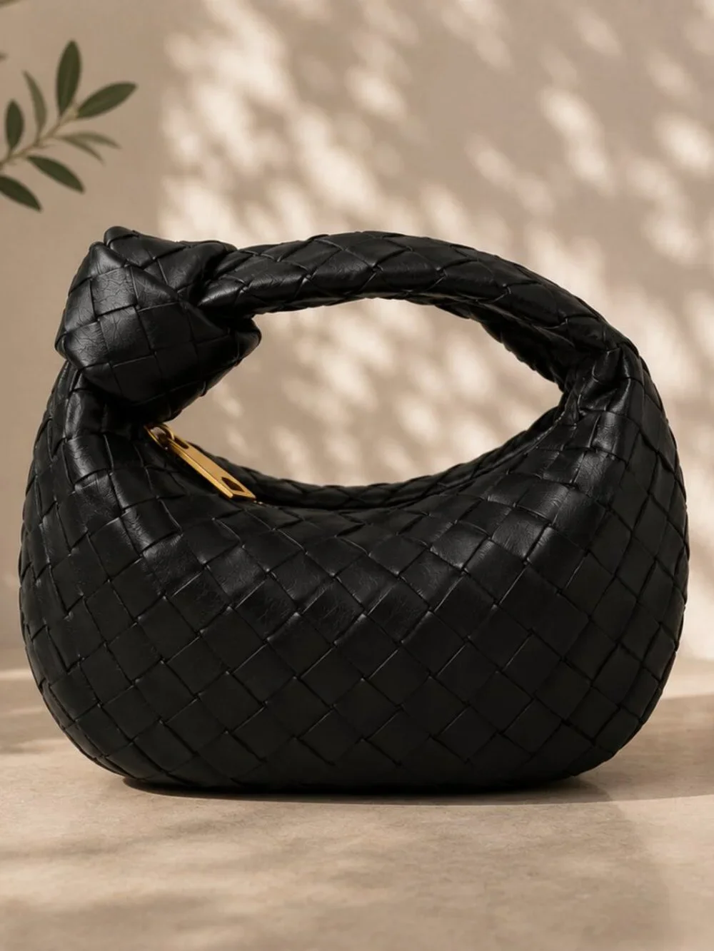Bottega Veneta Mini Jodie Black Intrecciato Leather Bag